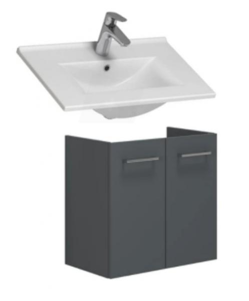 Dansani Mido 60 kompakt m&oslash;belpakke m/Amber vask - Mat gr&aring;