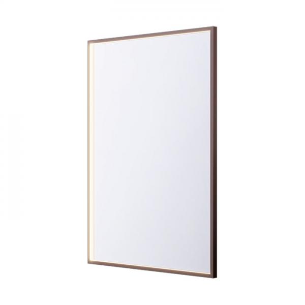 Cass&oslash;e Siena firkantet spejl m/LED lys - 60x80 cm - Mat bronze