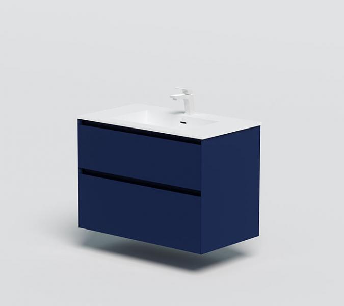 Str&oslash;mberg Lux 80 vaskeskab m/2 skuffer - Dyb bl&aring;