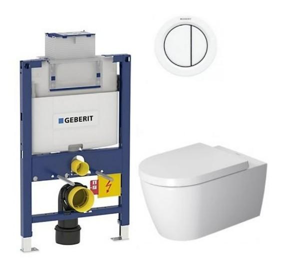 Duravit Me by Starck Rimless m/wondergliss inkl. lav cisterne, hvid betjening og s&aelig;de m/soft-close