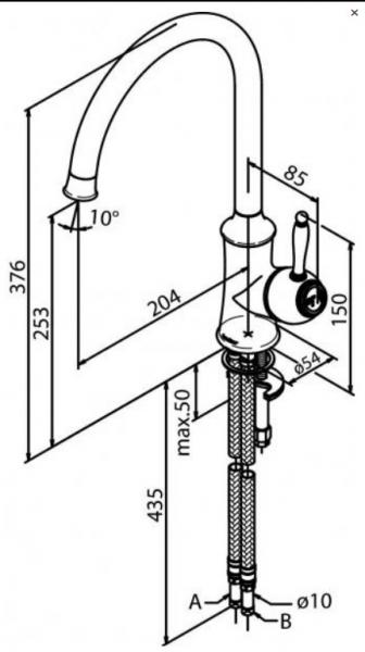 Lavabo Mera 57 porcel&aelig;nsk&oslash;kkenvask m/k&oslash;kkenarmatur i poleret messing
