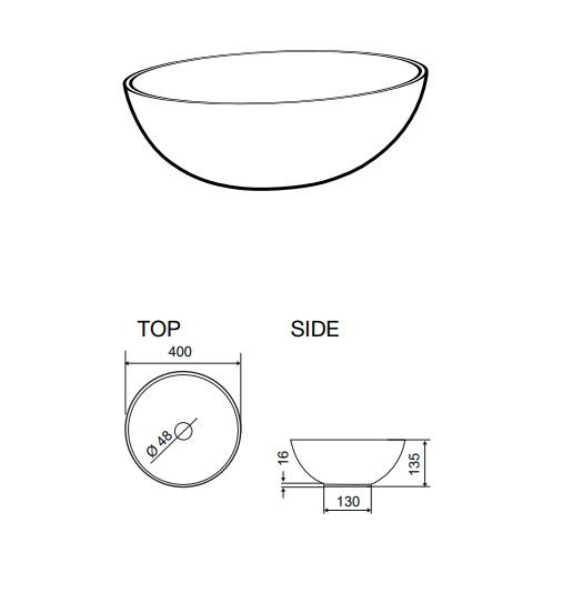 Hafa Spring &Oslash;40 fritst&aring;ende bowlevask - Uden overl&oslash;b