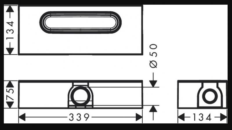 Hansgrohe uBox Indbygningsdel til bruseafl&oslash;b, vandret installation