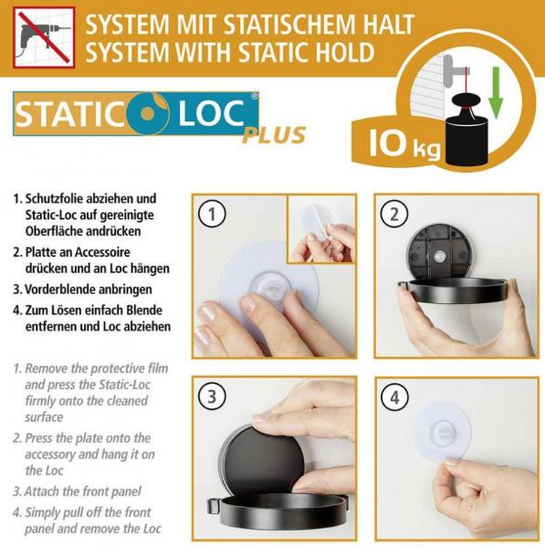 Wenko Pavia s&aelig;bedispenser til v&aelig;g - Mat sort - Skruefri