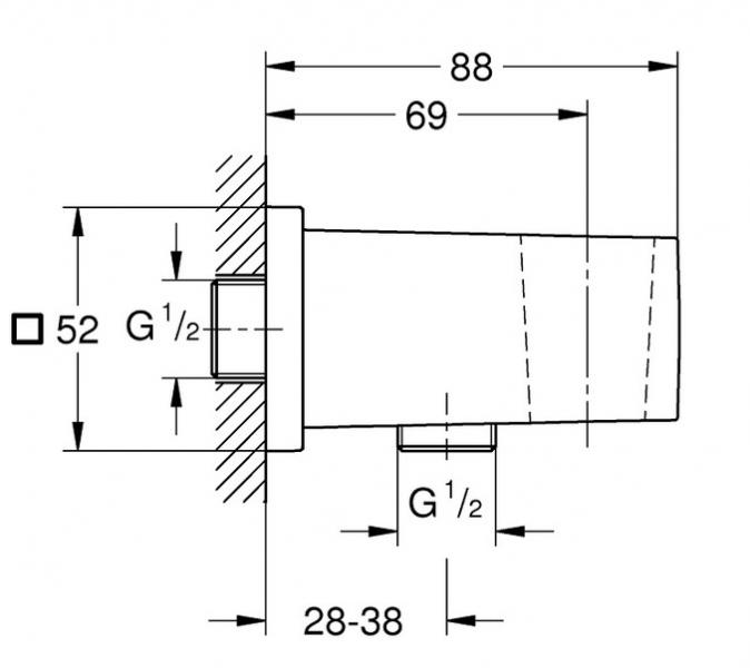 Grohe Euphoria Cube udl&oslash;bsvinkel + holder
