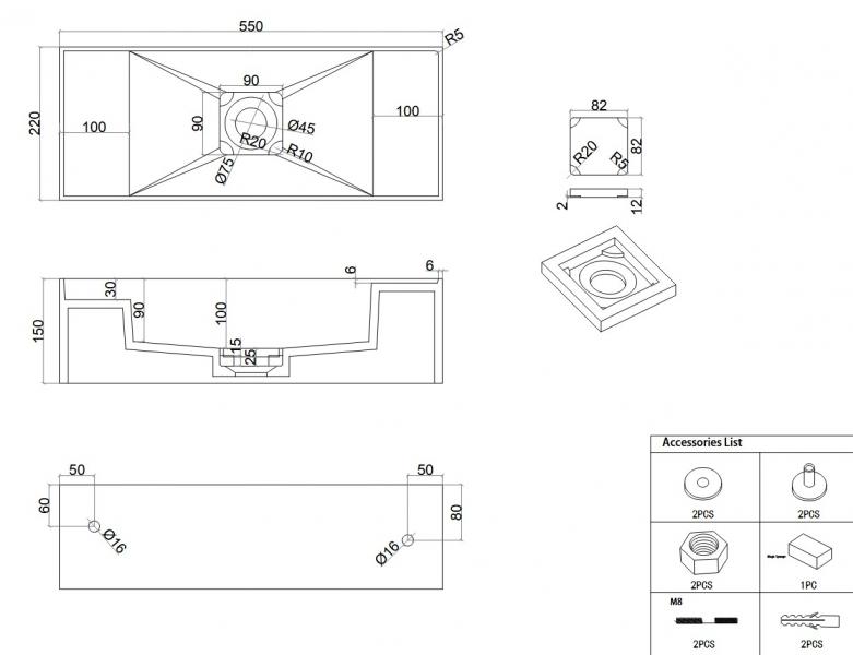 Ideavit Solidbliss 55 h&aring;ndvask t/v&aelig;g - Uden overl&oslash;b - Uden hanehul