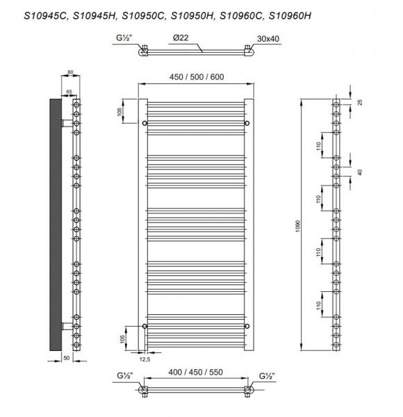 Kriss Space h&aring;ndkl&aelig;det&oslash;rrer - 60x109 cm - Krom