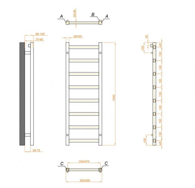 Kriss Manisa H&aring;ndkl&aelig;det&oslash;rrer - 50x100 cm - Hvid