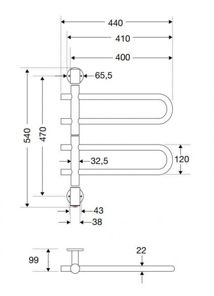 Str&oslash;mberg Varzo h&aring;ndkl&aelig;det&oslash;rrer - 44x54 cm - Poleret Rustfrit St&aring;l