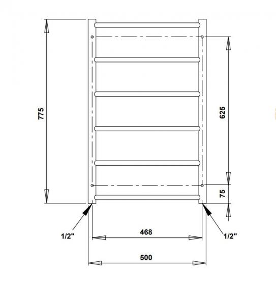 Str&oslash;mberg Nilo h&aring;ndkl&aelig;det&oslash;rrer til kombidrift - 50x78 cm - krom
