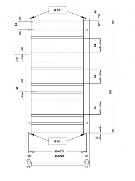 Str&oslash;mberg Fabero h&aring;ndkl&aelig;det&oslash;rrer - 48x79 cm - Krom