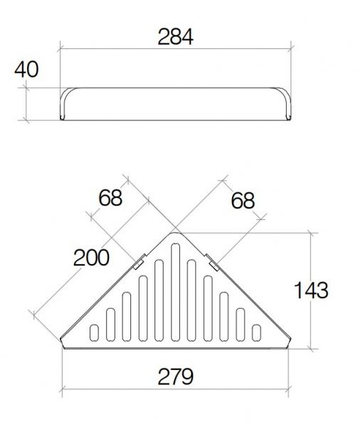 Cass&oslash;e hj&oslash;rnehylde til brus 20 cm - Mat sort