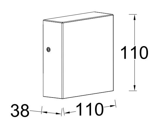 Lutec Architectural Gemini udend&oslash;rslampe til v&aelig;g - M&oslash;rkegr&aring;