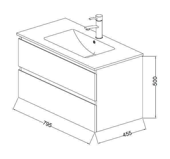 Nortiq Brazil 80 One-box m&oslash;bels&aelig;t m/skuffer - Flatpack - Halifax eg