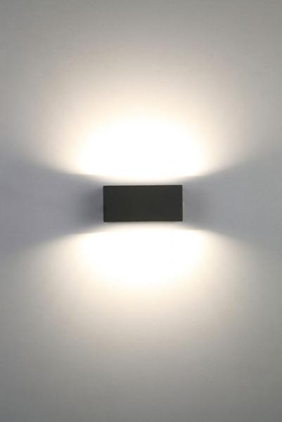Lutec Architectural udend&oslash;rslampe til v&aelig;g 14 x 6,5 cm - 3000 K - M&oslash;rk gr&aring;
