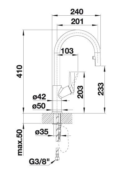 Blanco Carena-S Vario k&oslash;kkenarmatur m/udtr&aelig;k - Antracit/krom