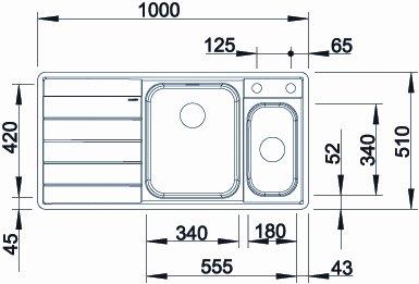 Blanco Axis III 6 S-IF k&oslash;kkenvask - H&oslash;jrevendt - Rustfrit st&aring;l