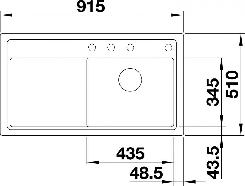 Blanco Zenar 5 S k&oslash;kkenvask - H&oslash;jre - Antracit