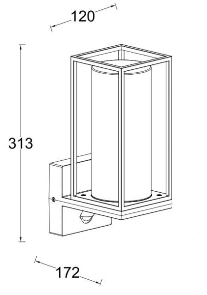 Lutec Tradition Flair 1 udend&oslash;rslampe til v&aelig;g m/sensor - Mat sort