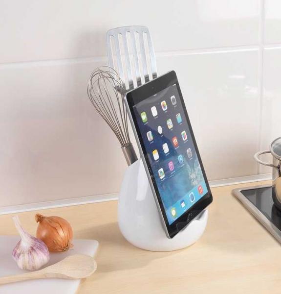 Wenko k&oslash;kkenkrukke m/tabletholder - Hvid