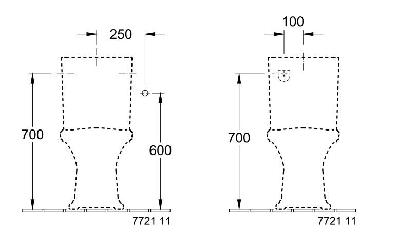 Villeroy & Boch Hommage cisterne m/Ceramic+ vandtilf&oslash;rsel fra sider eller bagfra - Hvid
