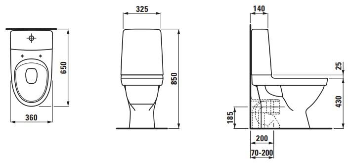 Laufen Kompas Rimless toilet m/P-l&aring;s - Limning