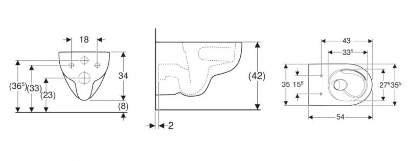 Geberit Renova v&aelig;gh&aelig;ngt toilet m/TurboFlush