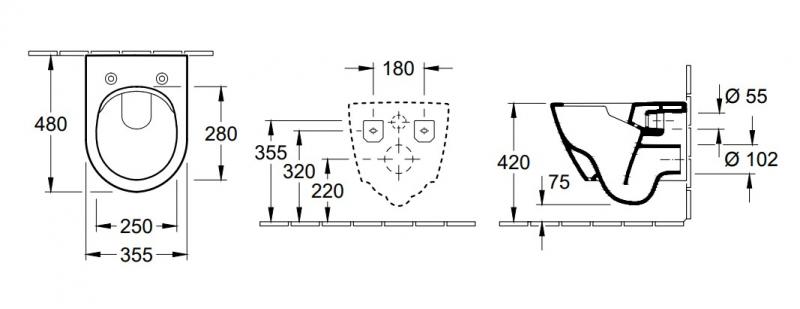 Villeroy & Boch Subway 2.0 RIMless Compact v&aelig;gh&aelig;ngt toilet m/C+