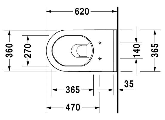 Duravit Starck 3 Sensowash v&aelig;gh&aelig;ngt toilet m/wondergliss