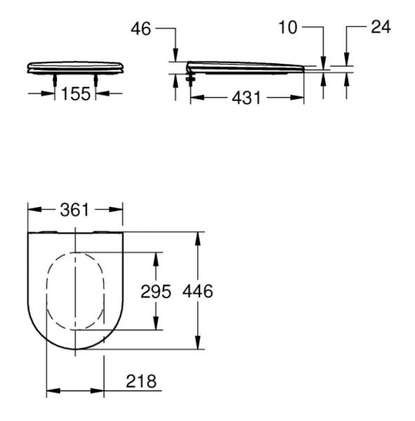 Grohe Essence toilets&aelig;de m/SoftClose og QuickRelease - Alpinhvid