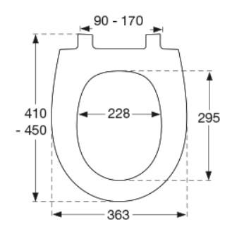 Pressalit Inspira Uni 1074 toilets&aelig;de  m/Soft close og lift-off - Hvid