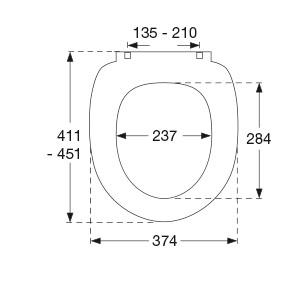 Pressalit Scandinavian PLUS toilets&aelig;de m/softclose og lift-off- Sort