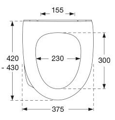 Pressalit Sign Art toilets&aelig;de m/softclose og quick release - Hvid