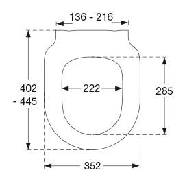 Pressalit Comfort D2 Toilets&aelig;de m/Soft close og Lift-off - Hvid