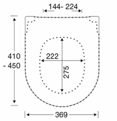Pressalit Style D2 toilets&aelig;de m/SoftClose og Lift-off - Mat sort