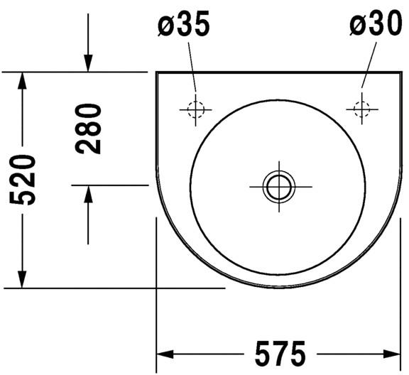 Duravit Architec 58 h&aring;ndvask t/v&aelig;g - Uden overl&oslash;b
