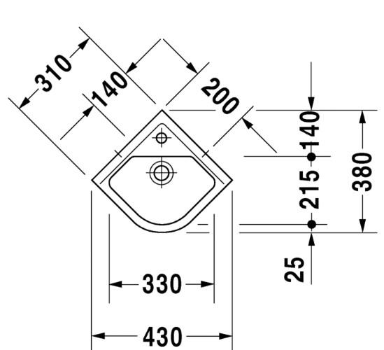 Duravit Starck 3 44 t/v&aelig;g - Hj&oslash;rne
