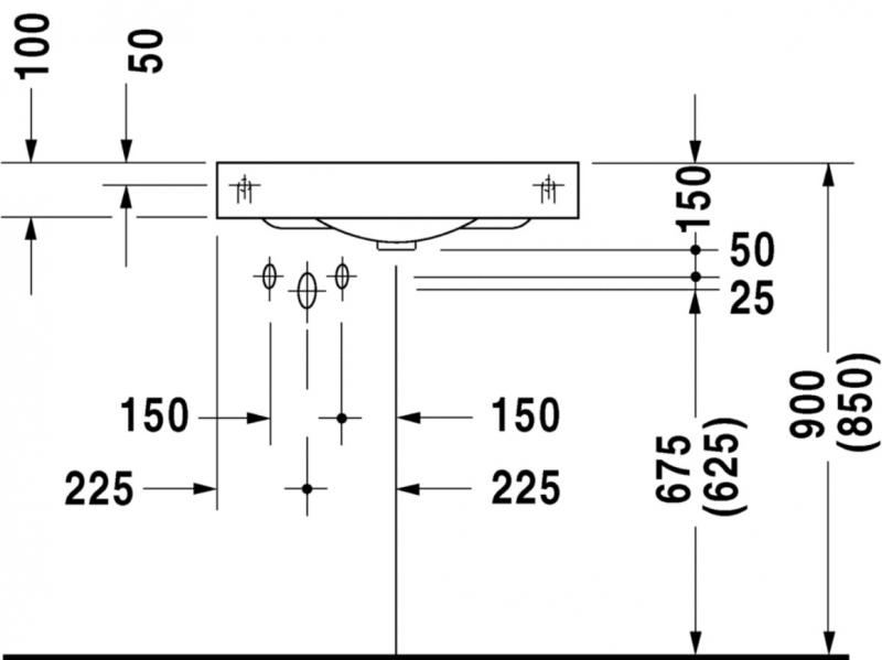 Duravit Architec 64 h&aring;ndvask t/v&aelig;g - Hj&oslash;rne - Uden overl&oslash;b