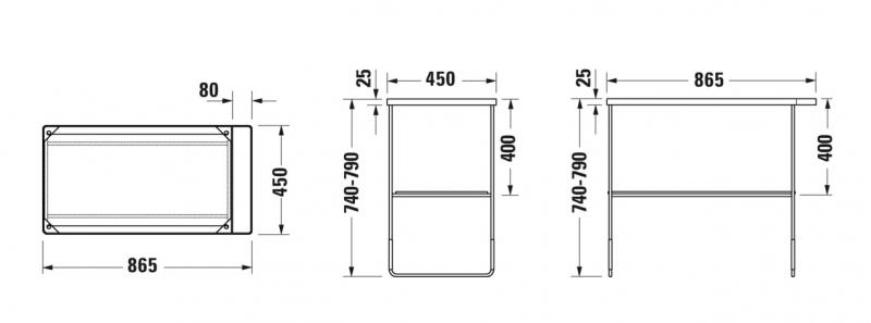 Duravit DuraSquare 80 stativ til h&aring;ndvask - Gulvst&aring;ende - Mat sort