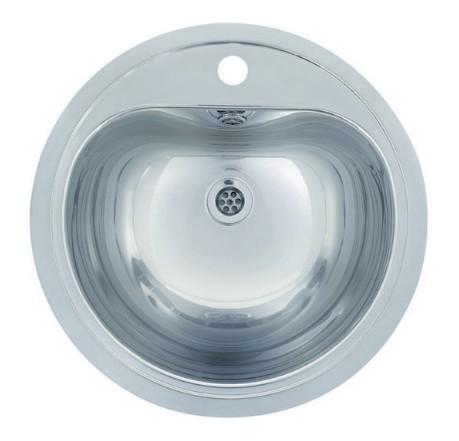 Eico ALANTIS R &Oslash;46 h&aring;ndvask t/nedf&aelig;ldning - 1 hanehul - Med overl&oslash;b - Rustfri st&aring;l