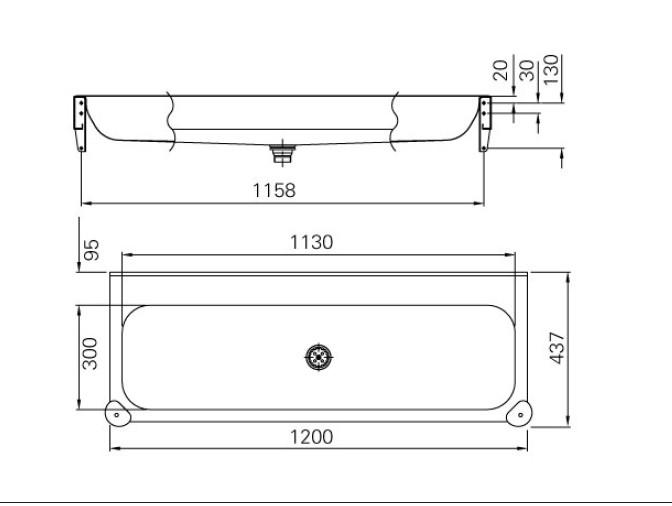 Intra P12 vaskerende i rustfrit st&aring;l - Uden bagplade