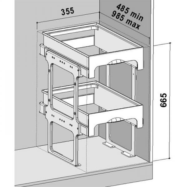 Intra Tandem 40-4 affaldssortering m/4 spande