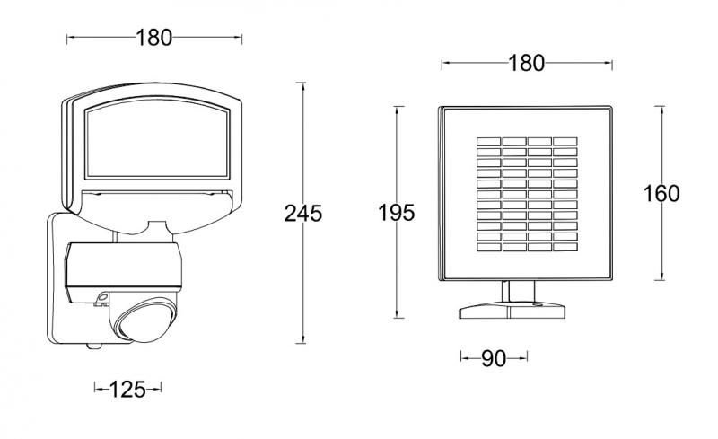Lutec Solar Sunshine udend&oslash;rslampe m/PIR-sensor og solceller - Gr&aring;