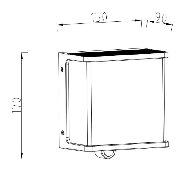 Lutec Doblo M Solar udend&oslash;rs v&aelig;glampe m/solceller og sensor - Gr&aring;