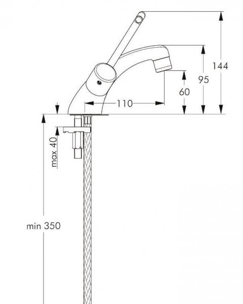 B&oslash;rma Handi h&aring;ndvaskbatteri u/bundventil