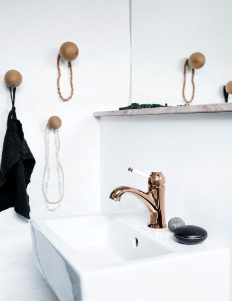 Damixa Tradition 1 grebs h&aring;ndvaskarmatur u/bundventil - Poleret kobber