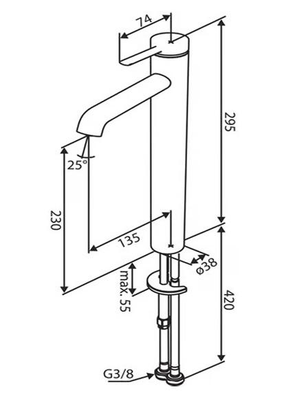 Damixa Iris bowlearmatur m/koldstart u/bundventil - B&oslash;rstet grafitgr&aring;