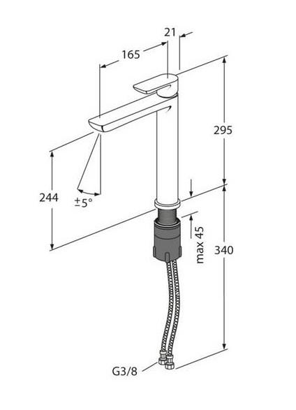 Gustavsberg Estetic h&aring;ndvaskarmatur h&oslash;j model - Krom