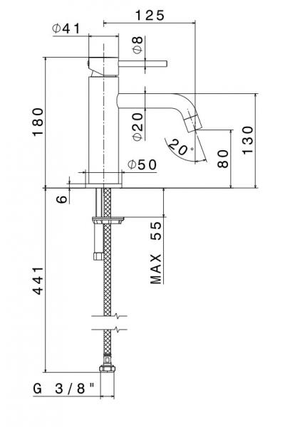 Cass&oslash;e Newform XT h&aring;ndvaskarmatur u/bundventil - Mat sort