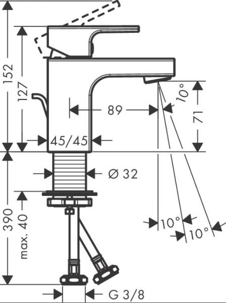 hansgrohe Vernis Shape h&aring;ndvaskarmatur 70 CoolStart m/l&oslash;ft-op bundventil - Krom